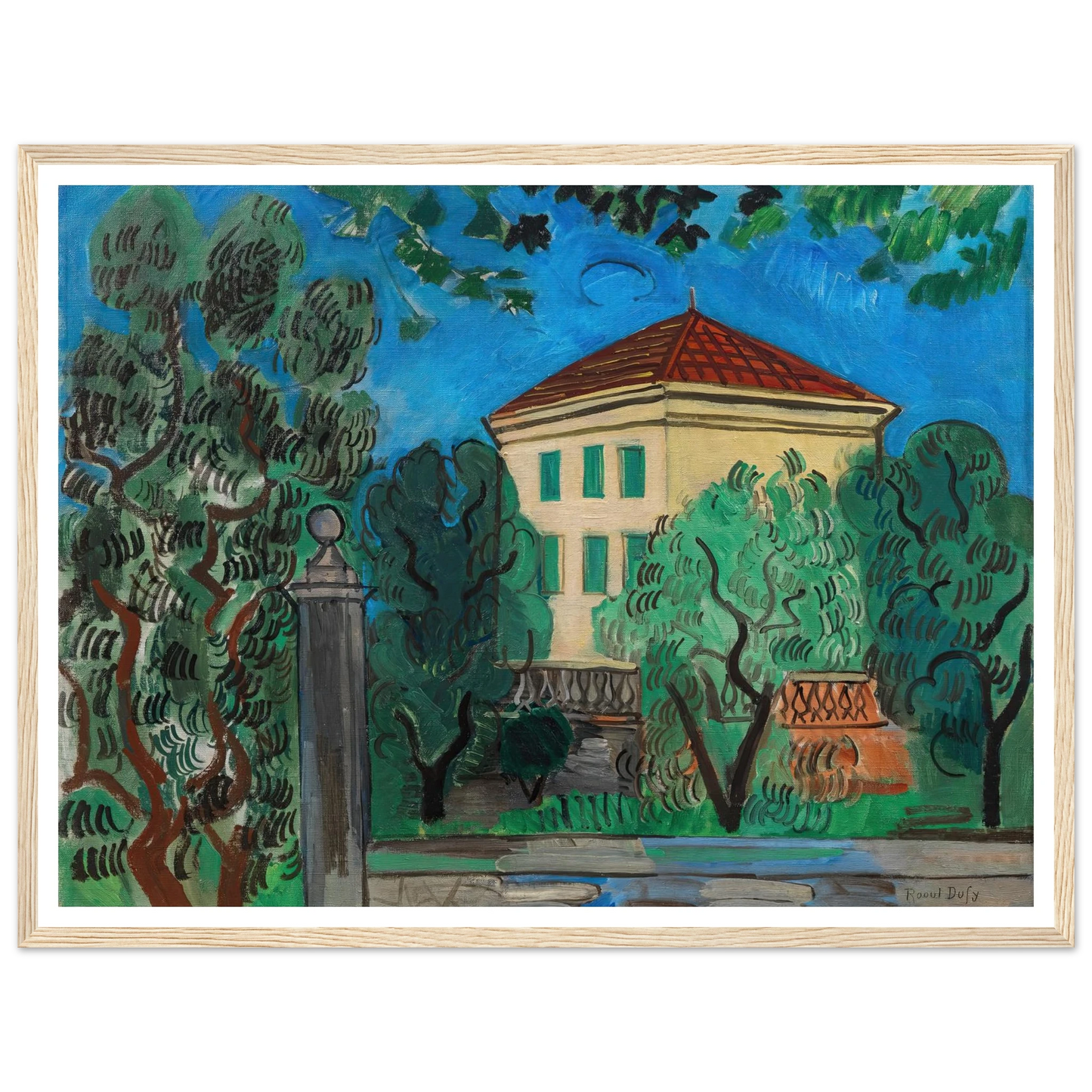 L’entrée du jardin (1923) Art Print | Raoul Dufy - Framed Poster - 30x40 cm / 12x16″ - Black frame