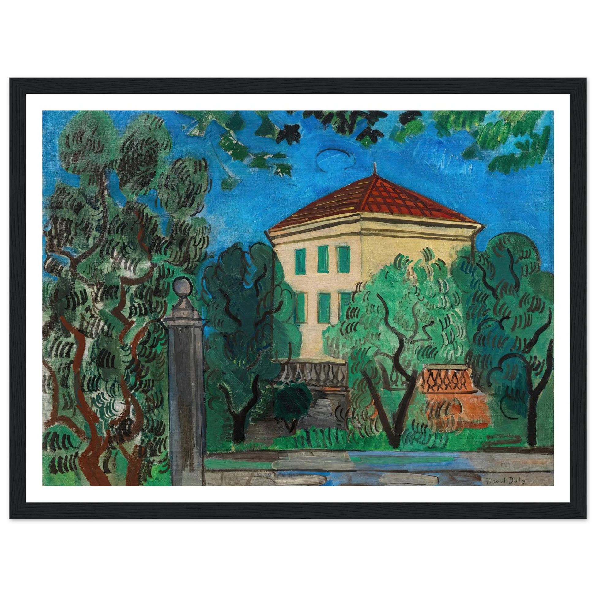 L’entrée du jardin (1923) Art Print | Raoul Dufy - Framed Poster - 30x40 cm / 12x16″ - Black frame