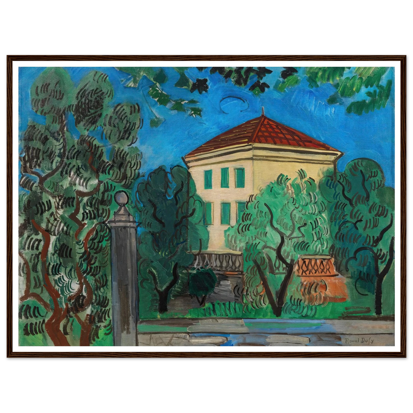 L’entrée du jardin (1923) Art Print | Raoul Dufy - Framed Poster - 30x40 cm / 12x16″ - Black frame