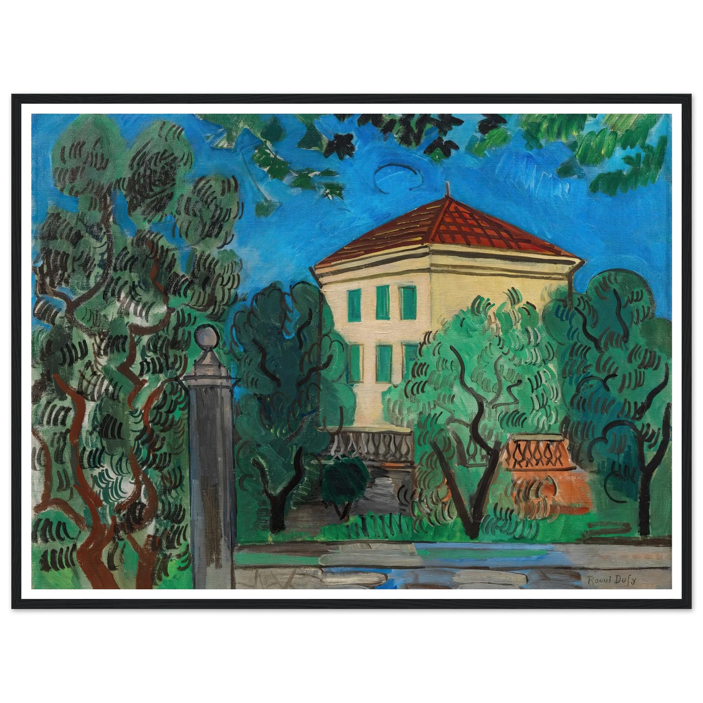 L’entrée du jardin (1923) Art Print | Raoul Dufy - Framed Poster - 30x40 cm / 12x16″ - Black frame