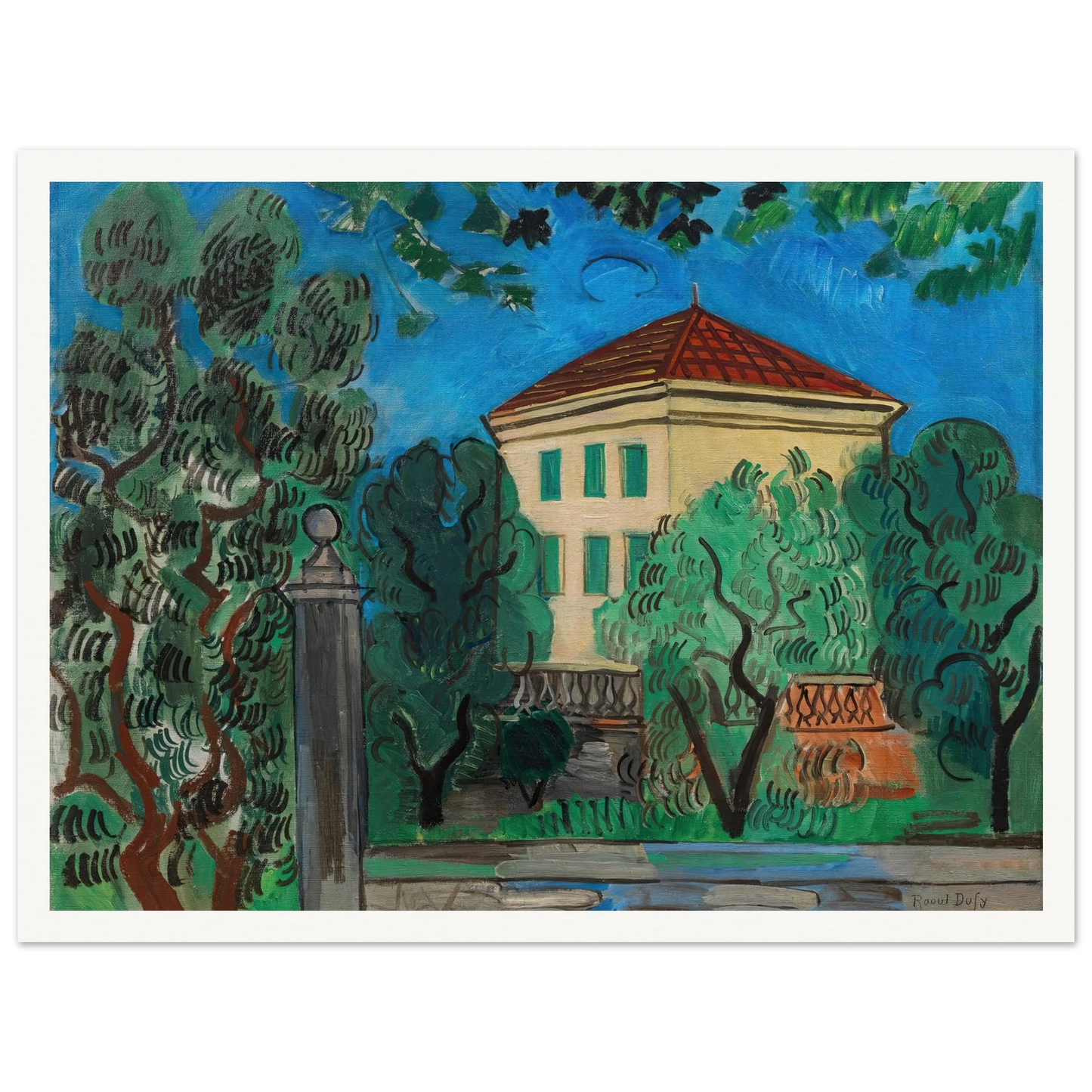 L’entrée du jardin (1923) Art Print | Raoul Dufy - Framed Poster - 30x40 cm / 12x16″ - Black frame