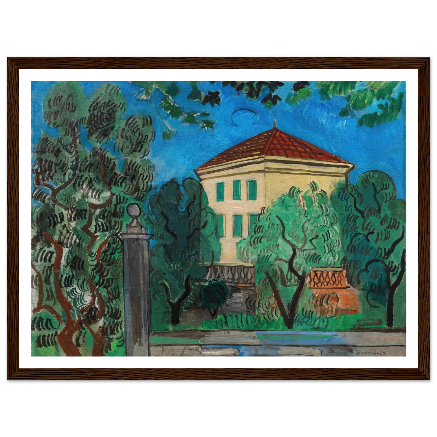 L’entrée du jardin (1923) Art Print | Raoul Dufy - Framed Poster - 30x40 cm / 12x16″ - Black frame