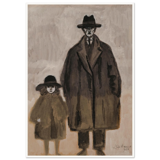 Léon Spilliaert et Madeleine en promenade à Ostende (1923) Art Print | Leon Spilliaert - Framed Poster - 30x40 cm / 12x16″ - Black frame