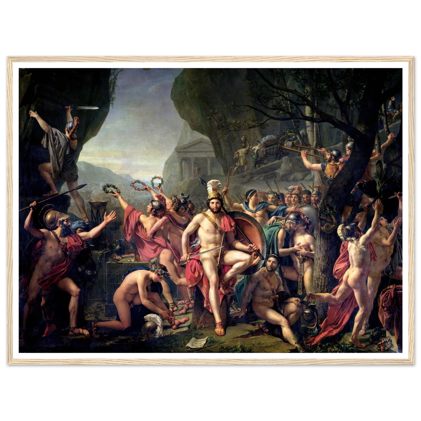 Leonidas At Thermopylae (1814) Art Print | Jacques Louis David - Framed Poster - 30x40 cm / 12x16″ - Black frame