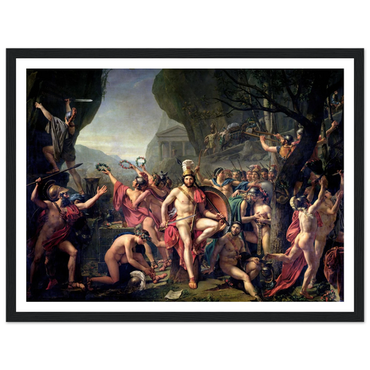 Leonidas At Thermopylae (1814) Art Print | Jacques Louis David - Framed Poster - 30x40 cm / 12x16″ - Black frame