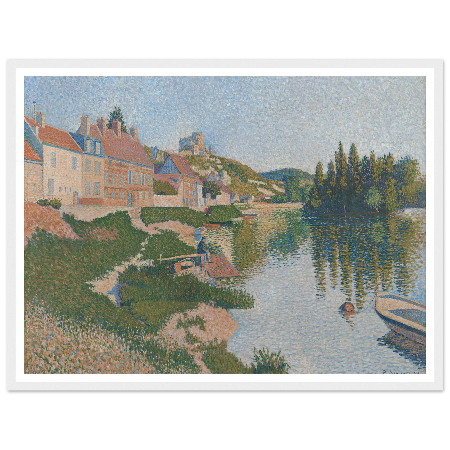 Les Andelys (1886) Art Print | Paul Signac - Framed Poster - 30x40 cm / 12x16″ - Black frame