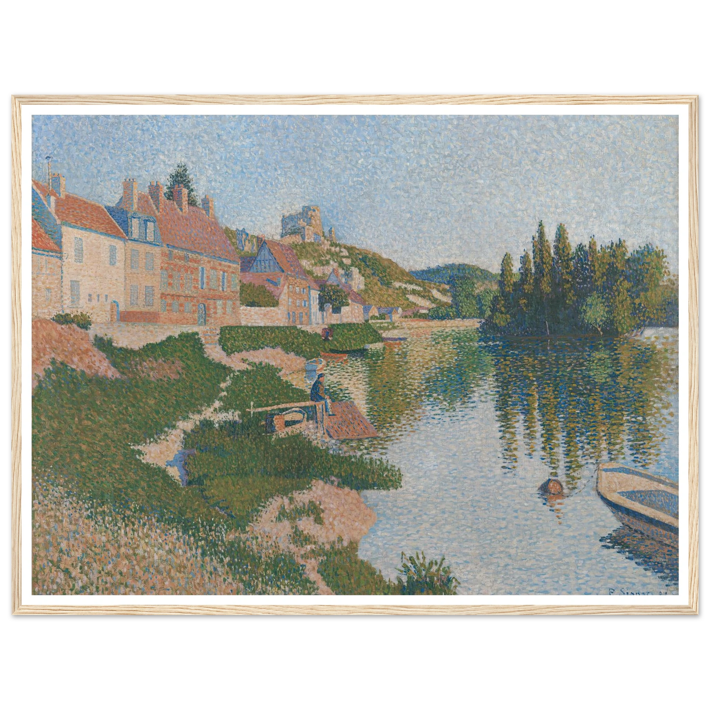 Les Andelys (1886) Art Print | Paul Signac - Framed Poster - 30x40 cm / 12x16″ - Black frame
