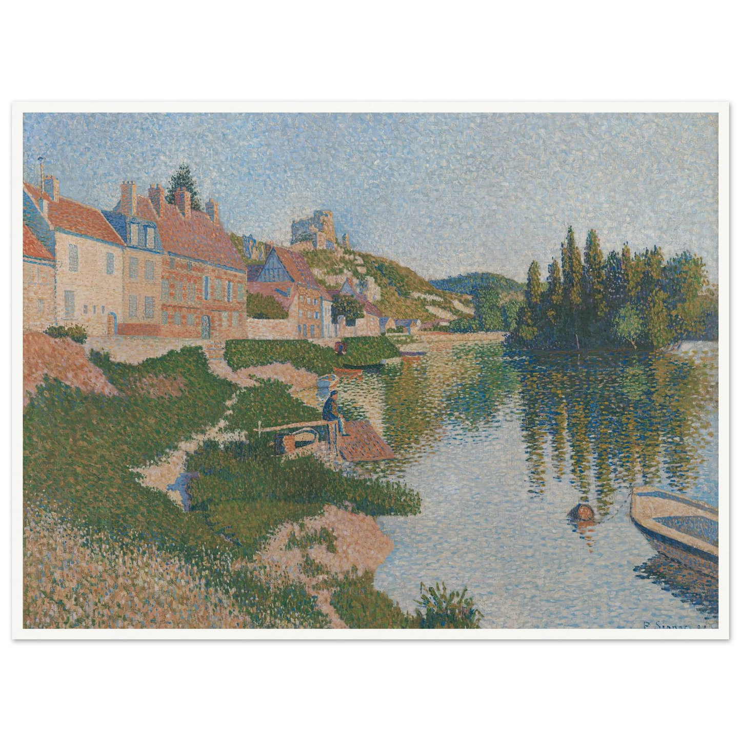 Les Andelys (1886) Art Print | Paul Signac - Framed Poster - 30x40 cm / 12x16″ - Black frame