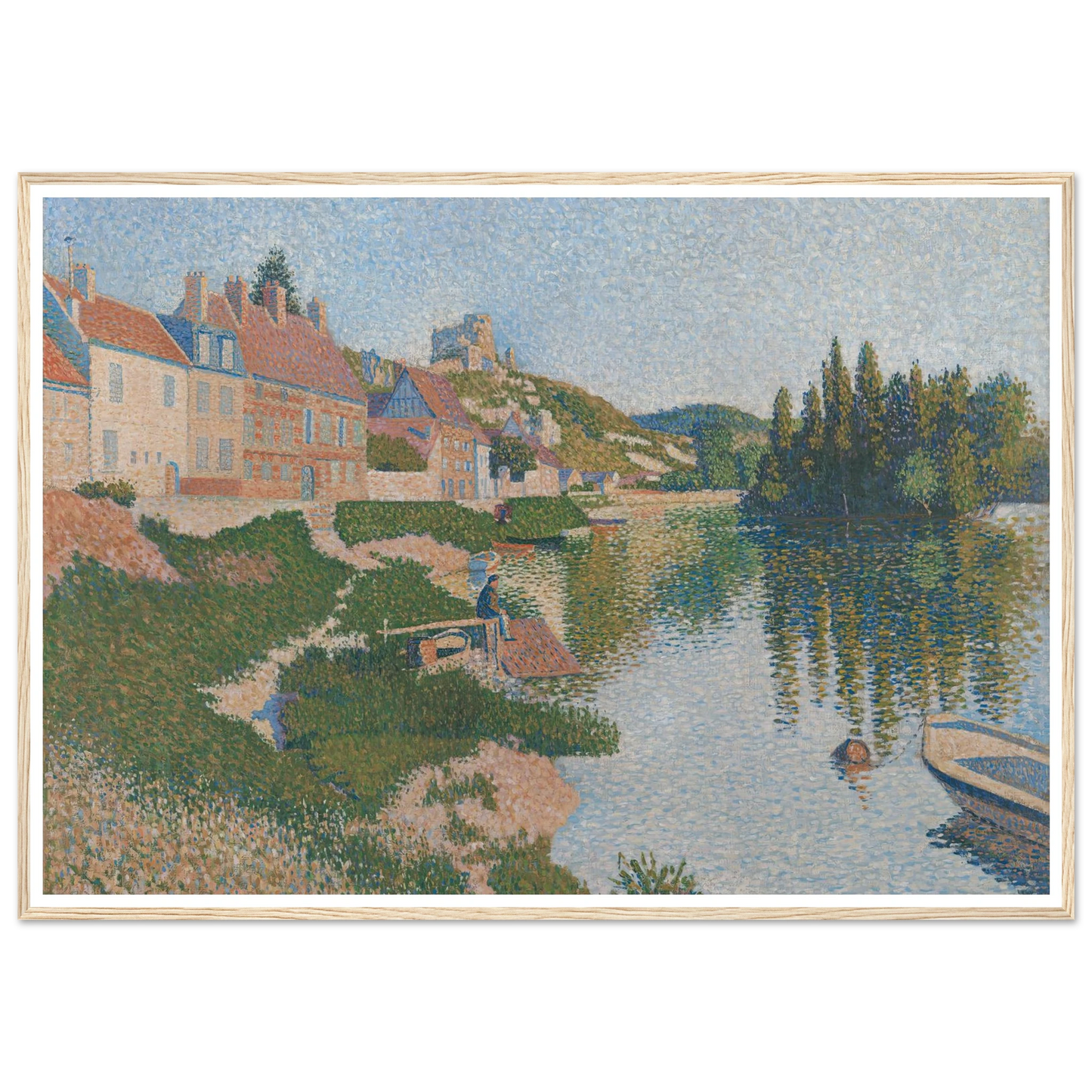 Les Andelys (1886) Art Print | Paul Signac - Framed Poster - 30x40 cm / 12x16″ - Black frame