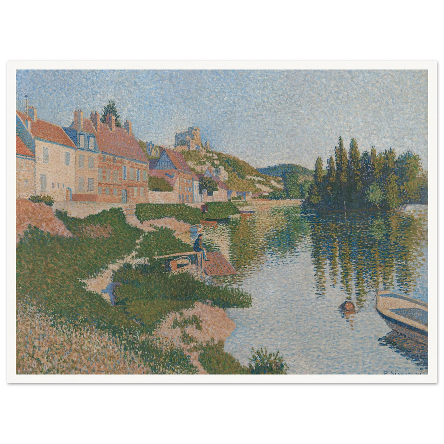 Les Andelys (1886) Art Print | Paul Signac - Framed Poster - 30x40 cm / 12x16″ - Black frame