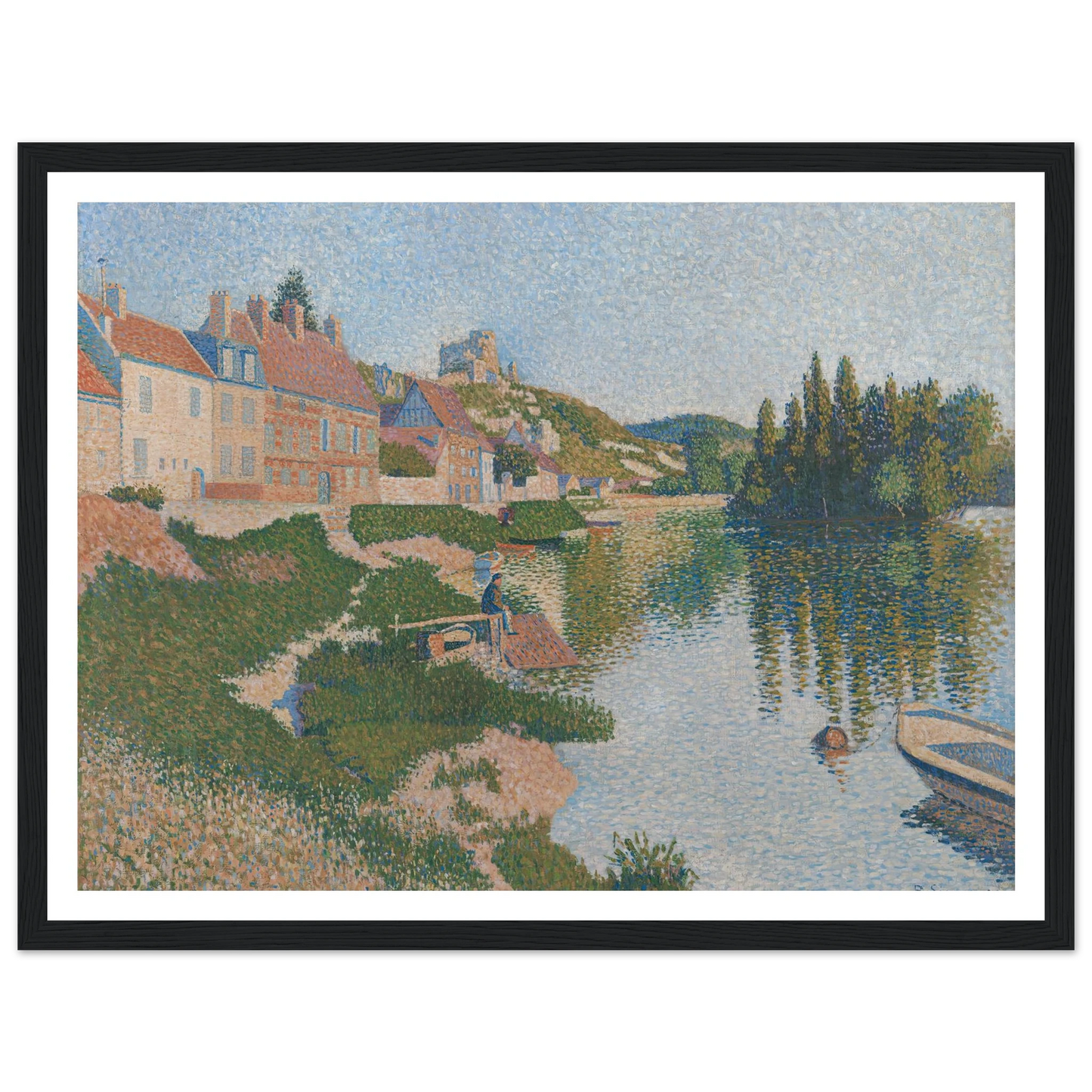 Les Andelys (1886) Art Print | Paul Signac - Framed Poster - 30x40 cm / 12x16″ - Black frame