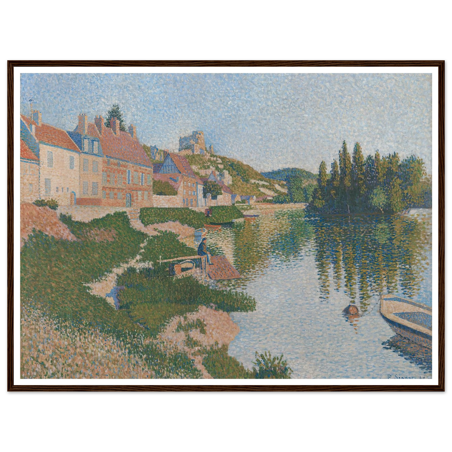 Les Andelys (1886) Art Print | Paul Signac - Framed Poster - 30x40 cm / 12x16″ - Black frame