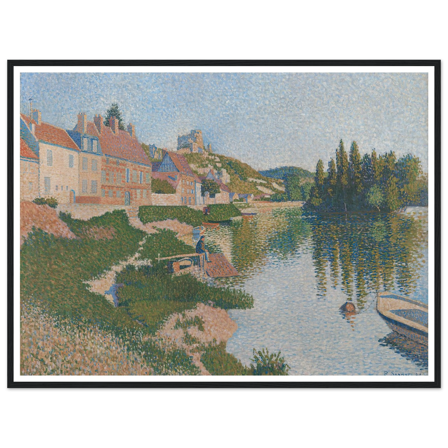 Les Andelys (1886) Art Print | Paul Signac - Framed Poster - 30x40 cm / 12x16″ - Black frame