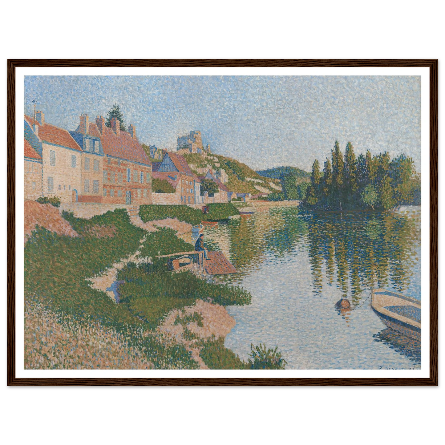 Les Andelys (1886) Art Print | Paul Signac - Framed Poster - 30x40 cm / 12x16″ - Black frame