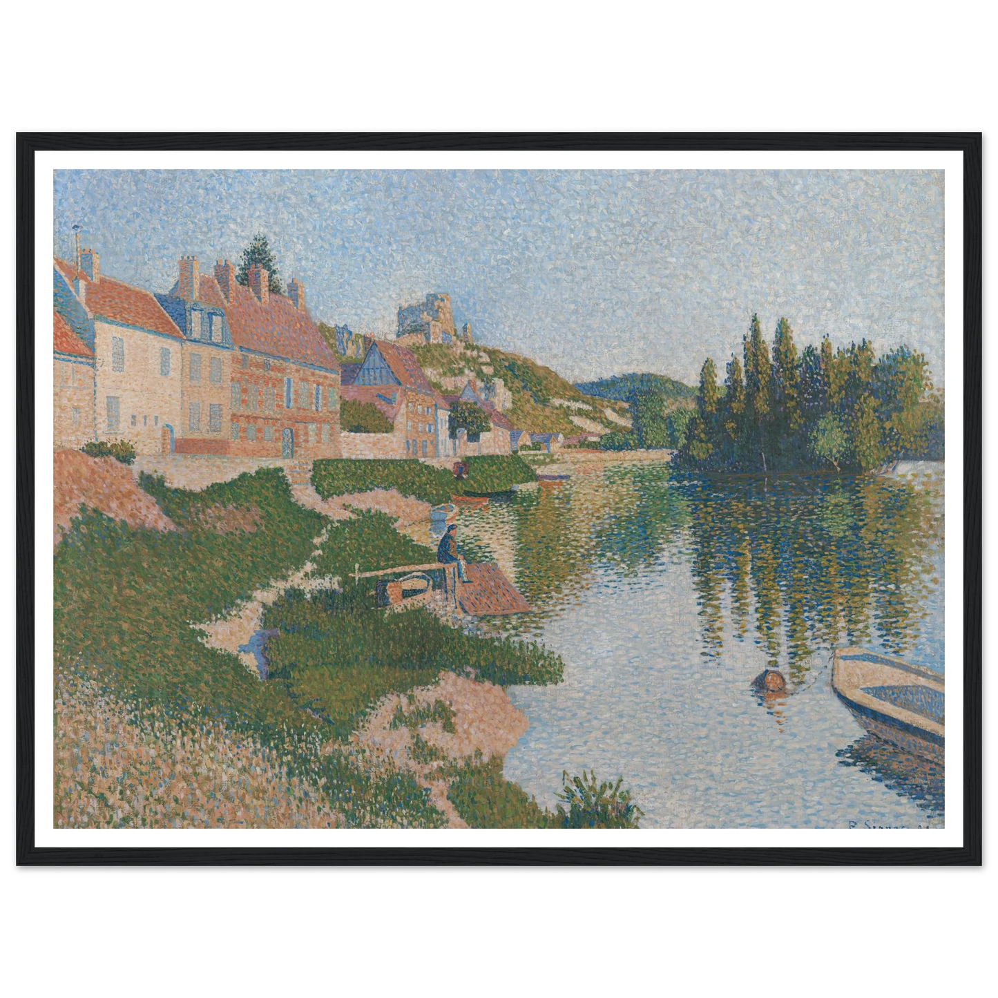 Les Andelys (1886) Art Print | Paul Signac - Framed Poster - 30x40 cm / 12x16″ - Black frame