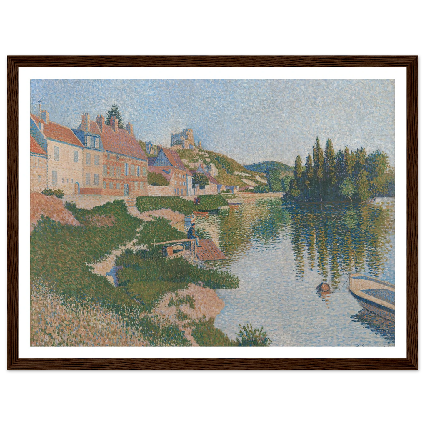 Les Andelys (1886) Art Print | Paul Signac - Framed Poster - 30x40 cm / 12x16″ - Black frame