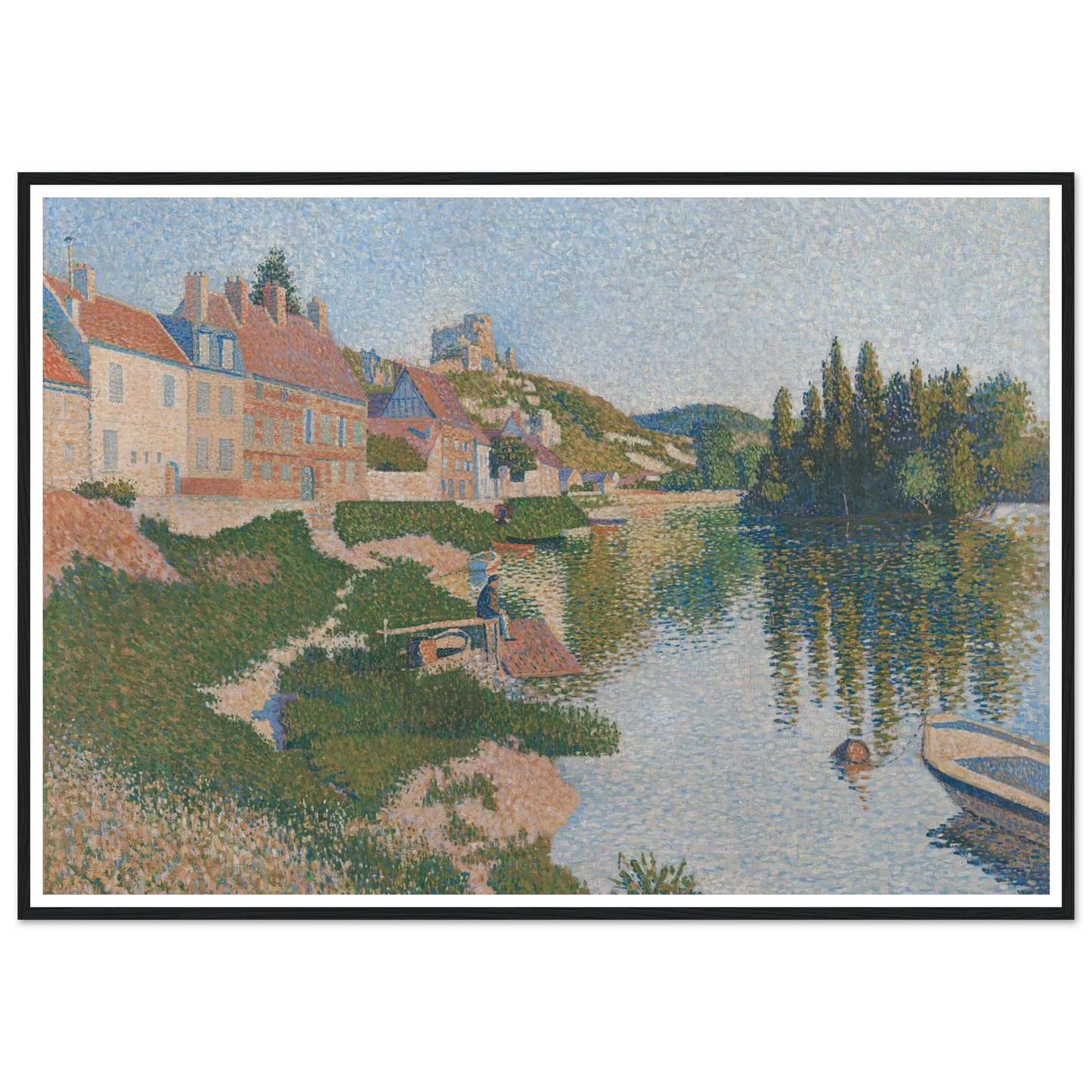Les Andelys (1886) Art Print | Paul Signac - Framed Poster - 30x40 cm / 12x16″ - Black frame