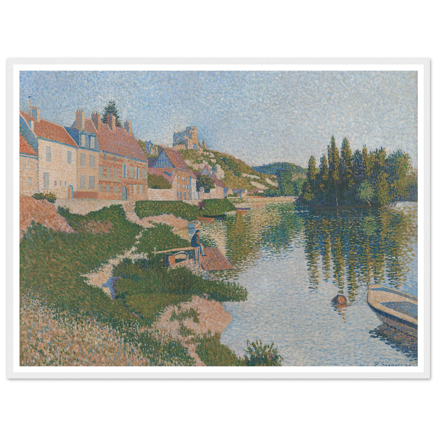 Les Andelys (1886) Art Print | Paul Signac - Framed Poster - 30x40 cm / 12x16″ - Black frame