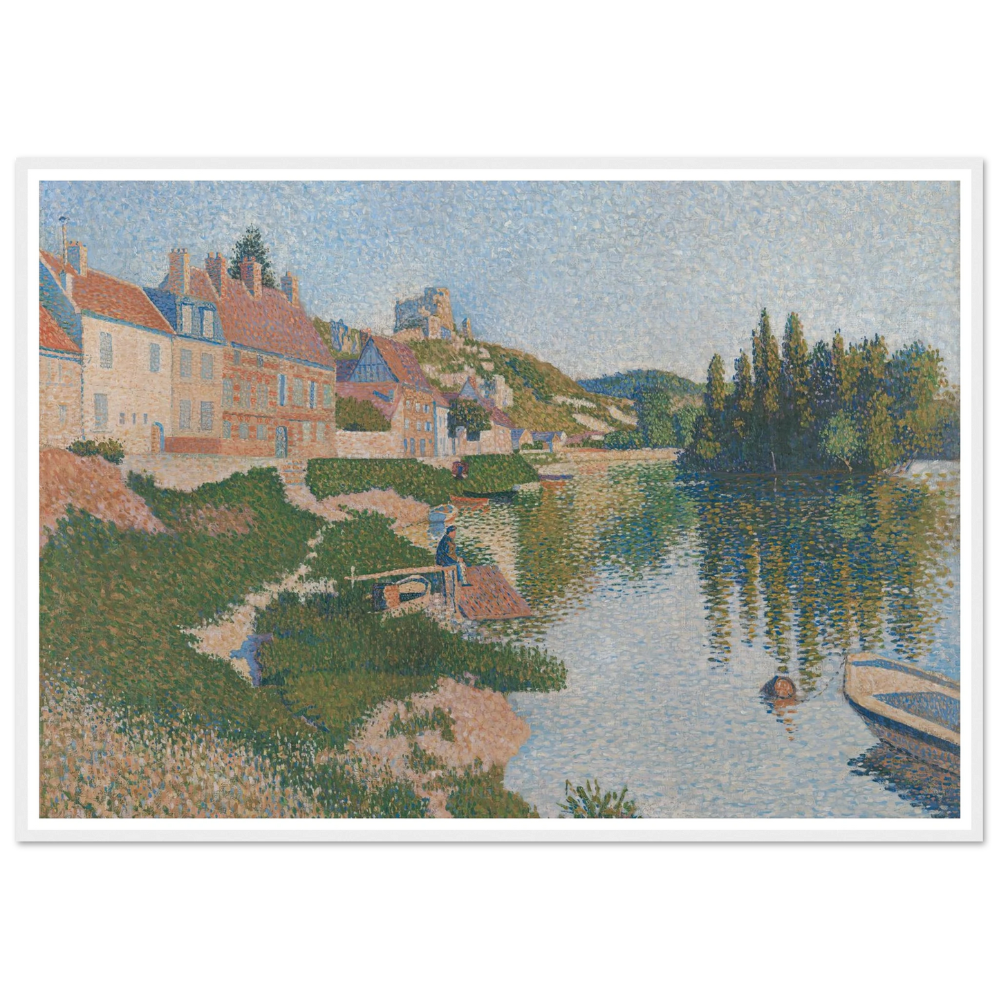 Les Andelys (1886) Art Print | Paul Signac - Framed Poster - 30x40 cm / 12x16″ - Black frame