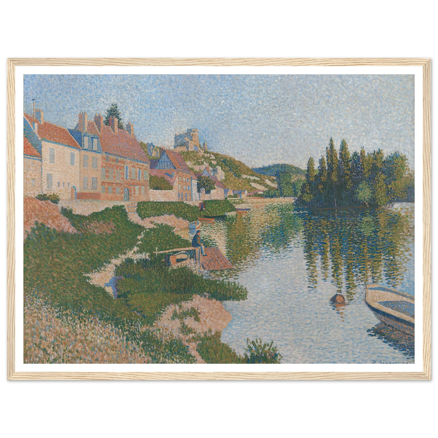 Les Andelys (1886) Art Print | Paul Signac - Framed Poster - 30x40 cm / 12x16″ - Black frame