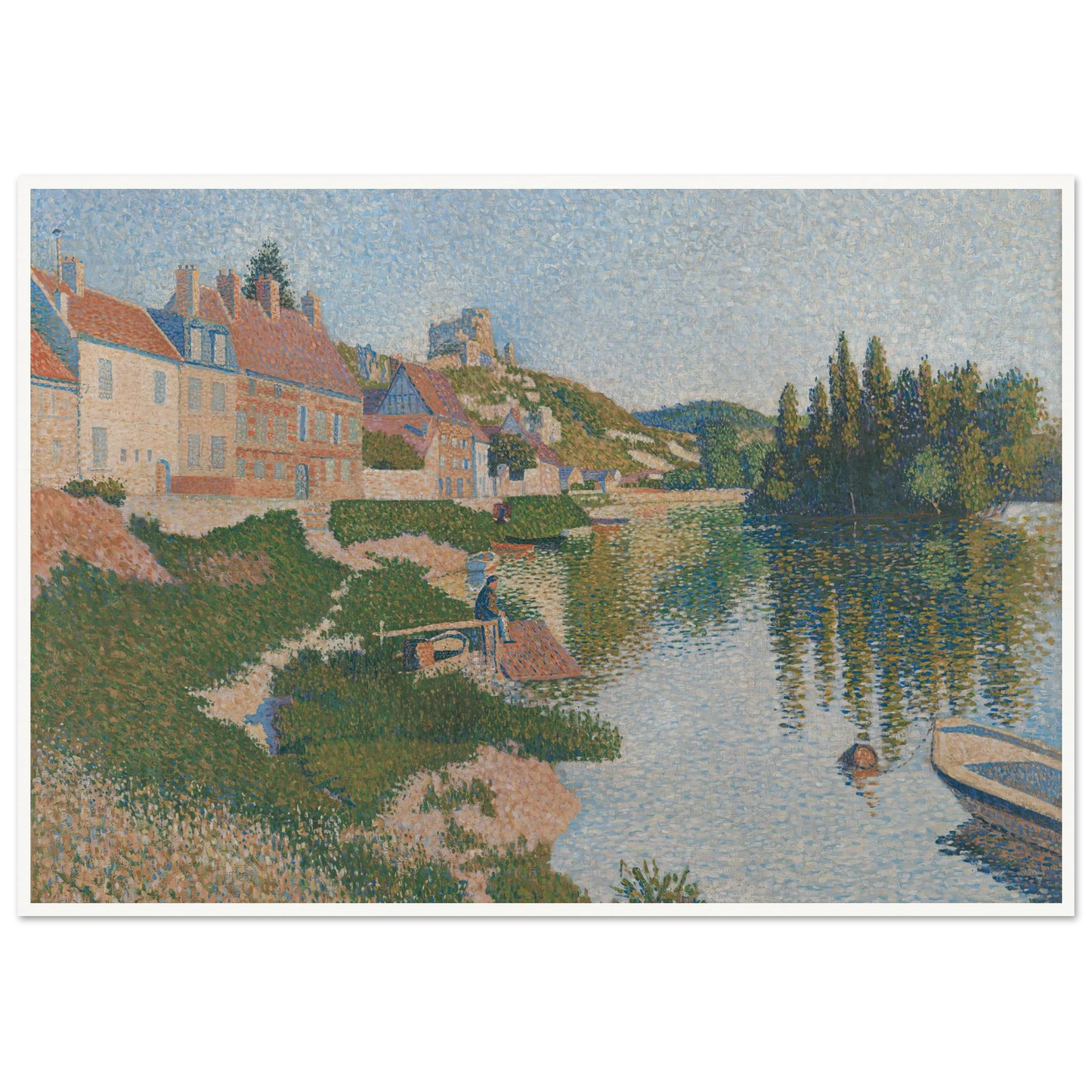 Les Andelys (1886) Art Print | Paul Signac - Framed Poster - 30x40 cm / 12x16″ - Black frame