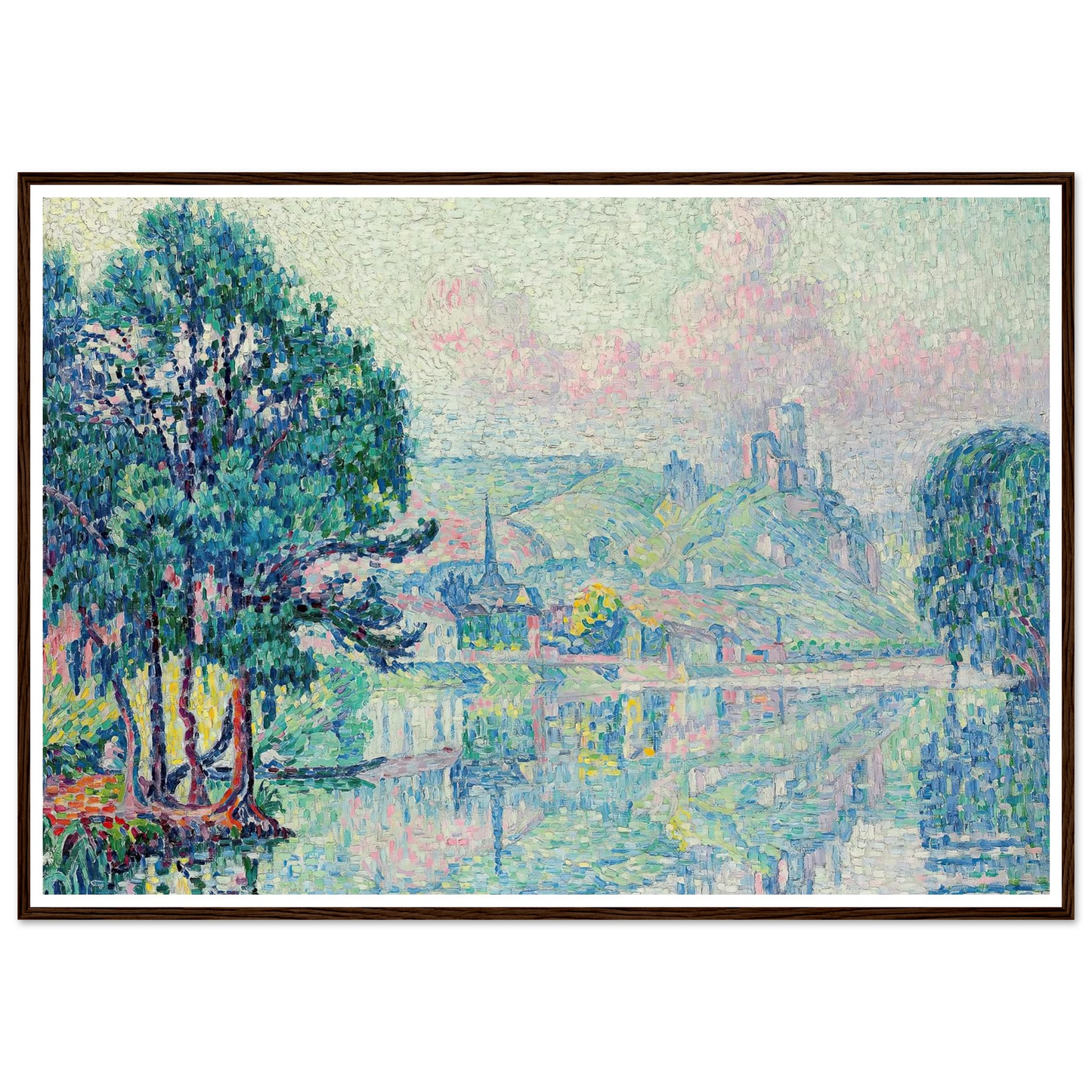 Les Andelys. Matin. Été (1923) Art Print | Paul Signac - Framed Poster - 30x40 cm / 12x16″ - Black frame