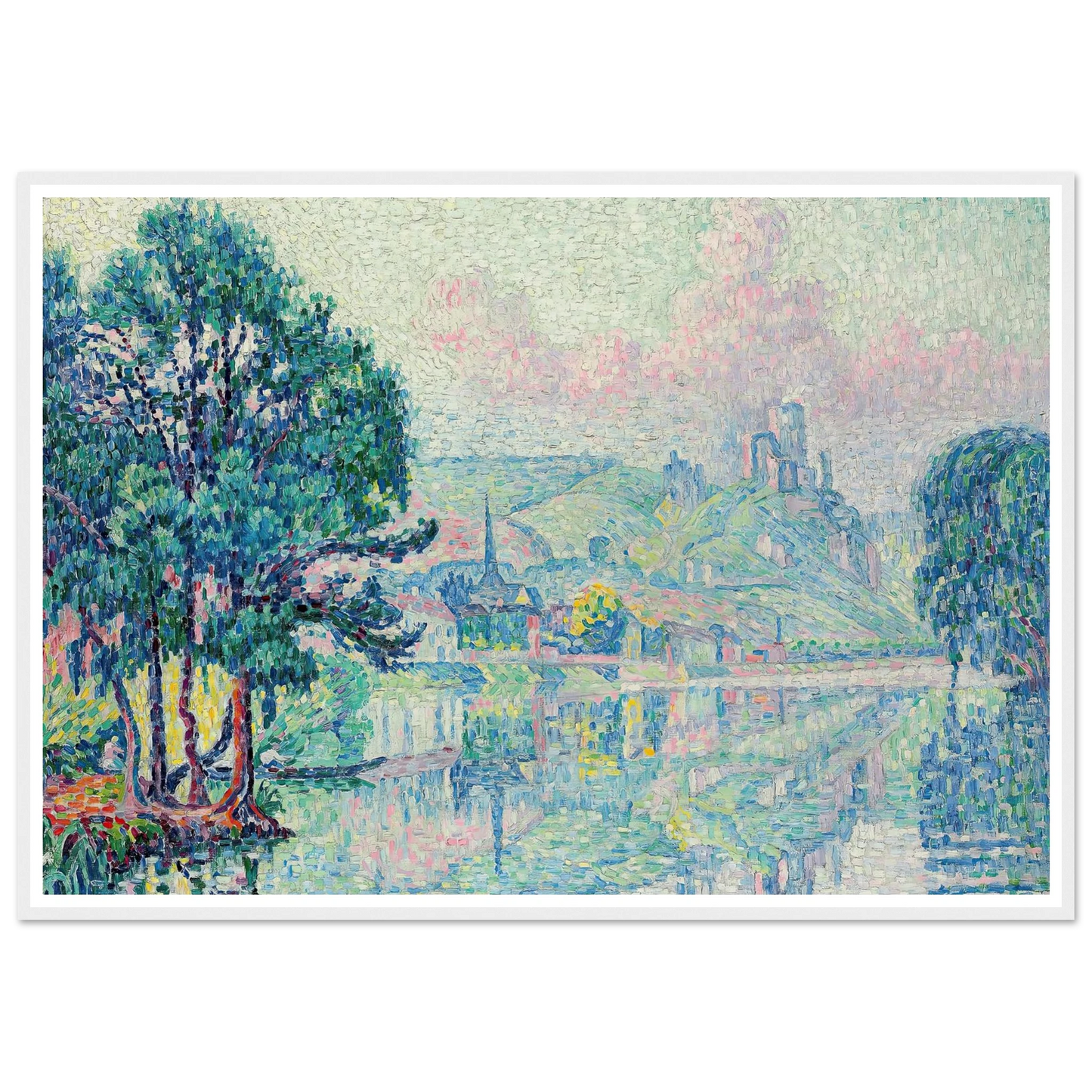 Les Andelys. Matin. Été (1923) Art Print | Paul Signac - Framed Poster - 30x40 cm / 12x16″ - Black frame