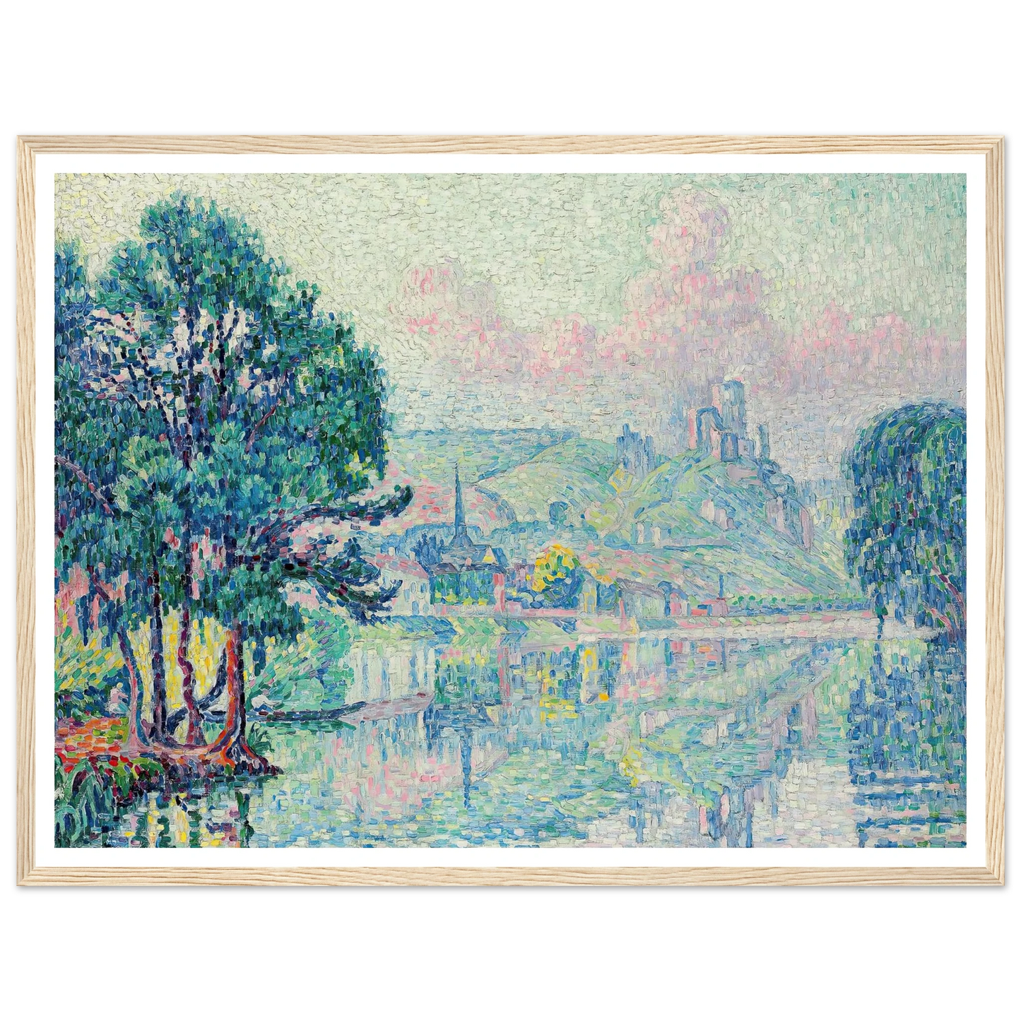 Les Andelys. Matin. Été (1923) Art Print | Paul Signac - Framed Poster - 30x40 cm / 12x16″ - Black frame