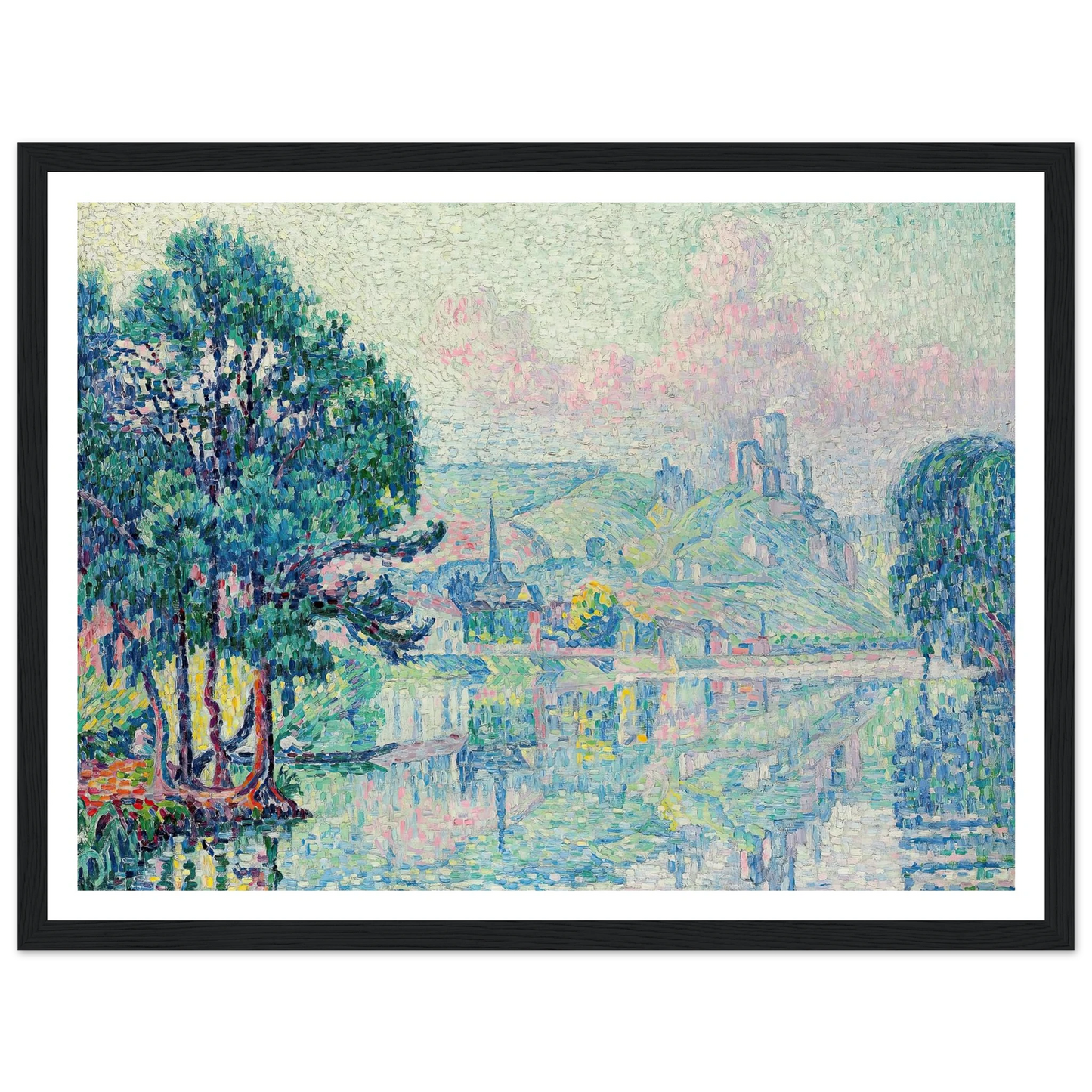 Les Andelys. Matin. Été (1923) Art Print | Paul Signac - Framed Poster - 30x40 cm / 12x16″ - Black frame