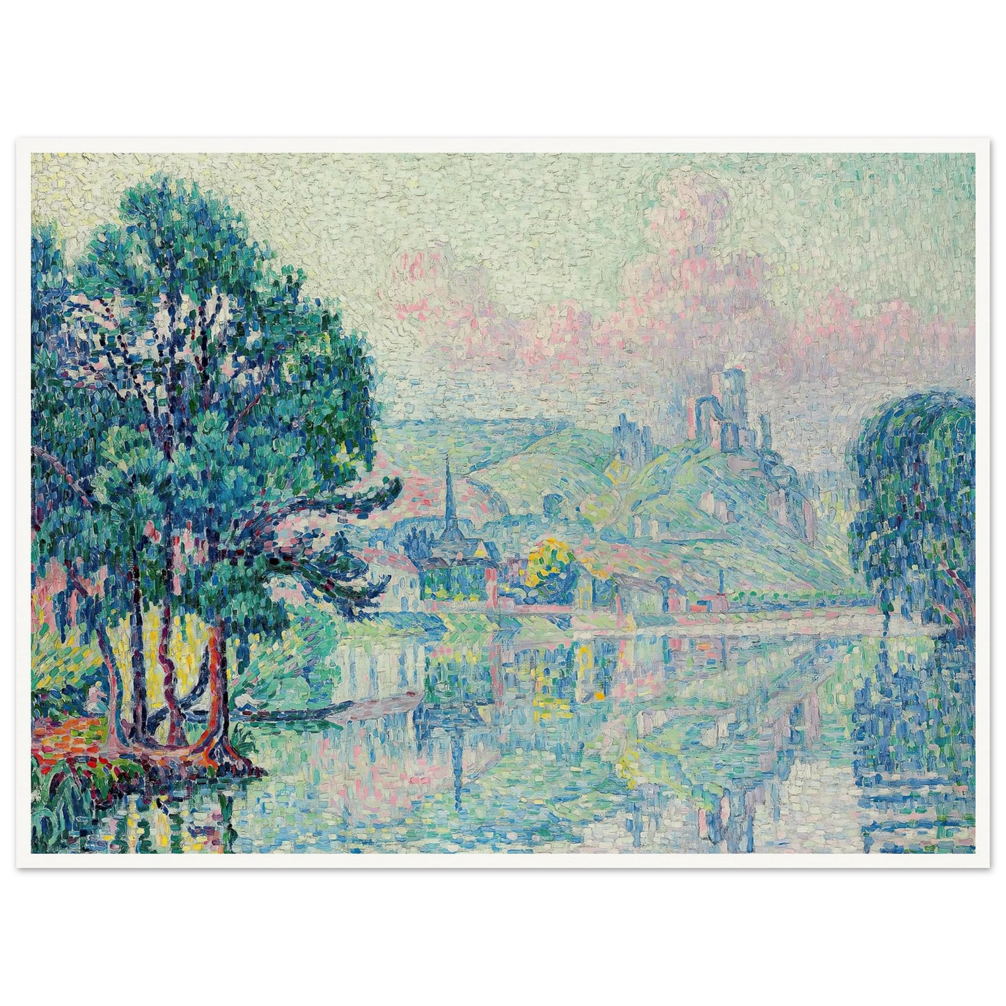 Les Andelys. Matin. Été (1923) Art Print | Paul Signac - Framed Poster - 30x40 cm / 12x16″ - Black frame