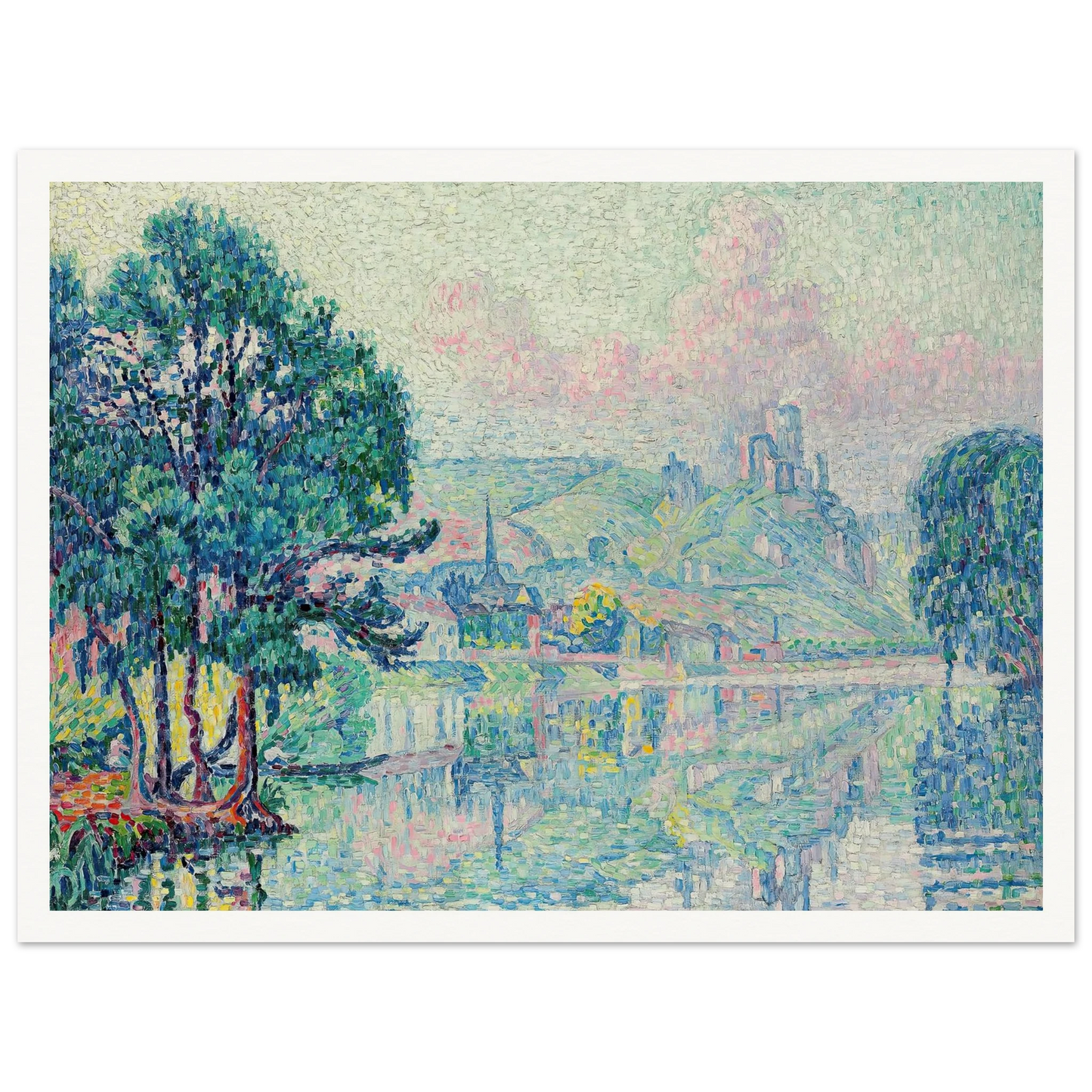 Les Andelys. Matin. Été (1923) Art Print | Paul Signac - Framed Poster - 30x40 cm / 12x16″ - Black frame