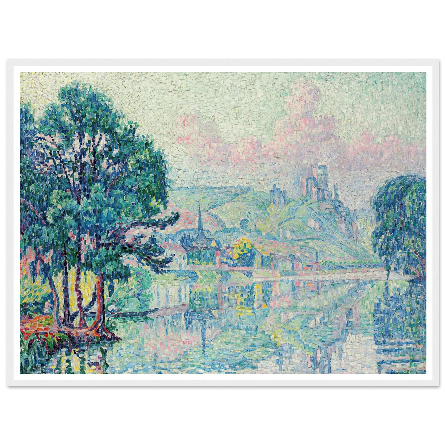Les Andelys. Matin. Été (1923) Art Print | Paul Signac - Framed Poster - 30x40 cm / 12x16″ - Black frame