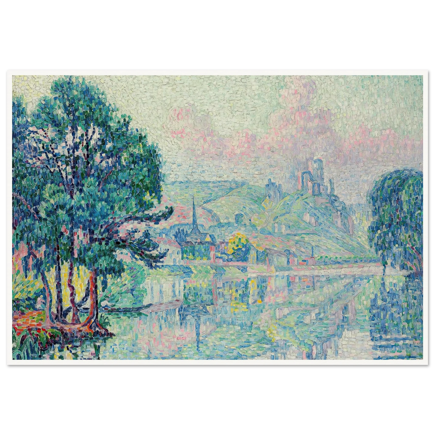 Les Andelys. Matin. Été (1923) Art Print | Paul Signac - Framed Poster - 30x40 cm / 12x16″ - Black frame