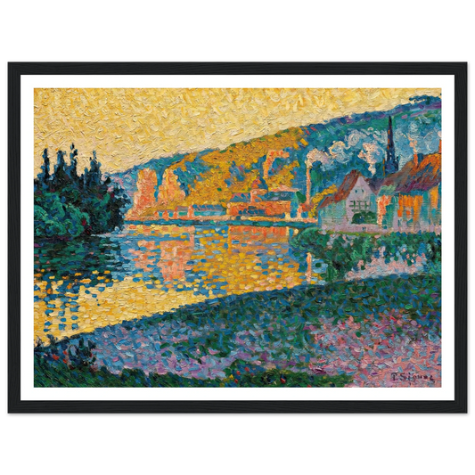 Les Andelys. Soleil couchant (1898) Art Print | Paul Signac - Framed Poster - 30x40 cm / 12x16″ - Black frame