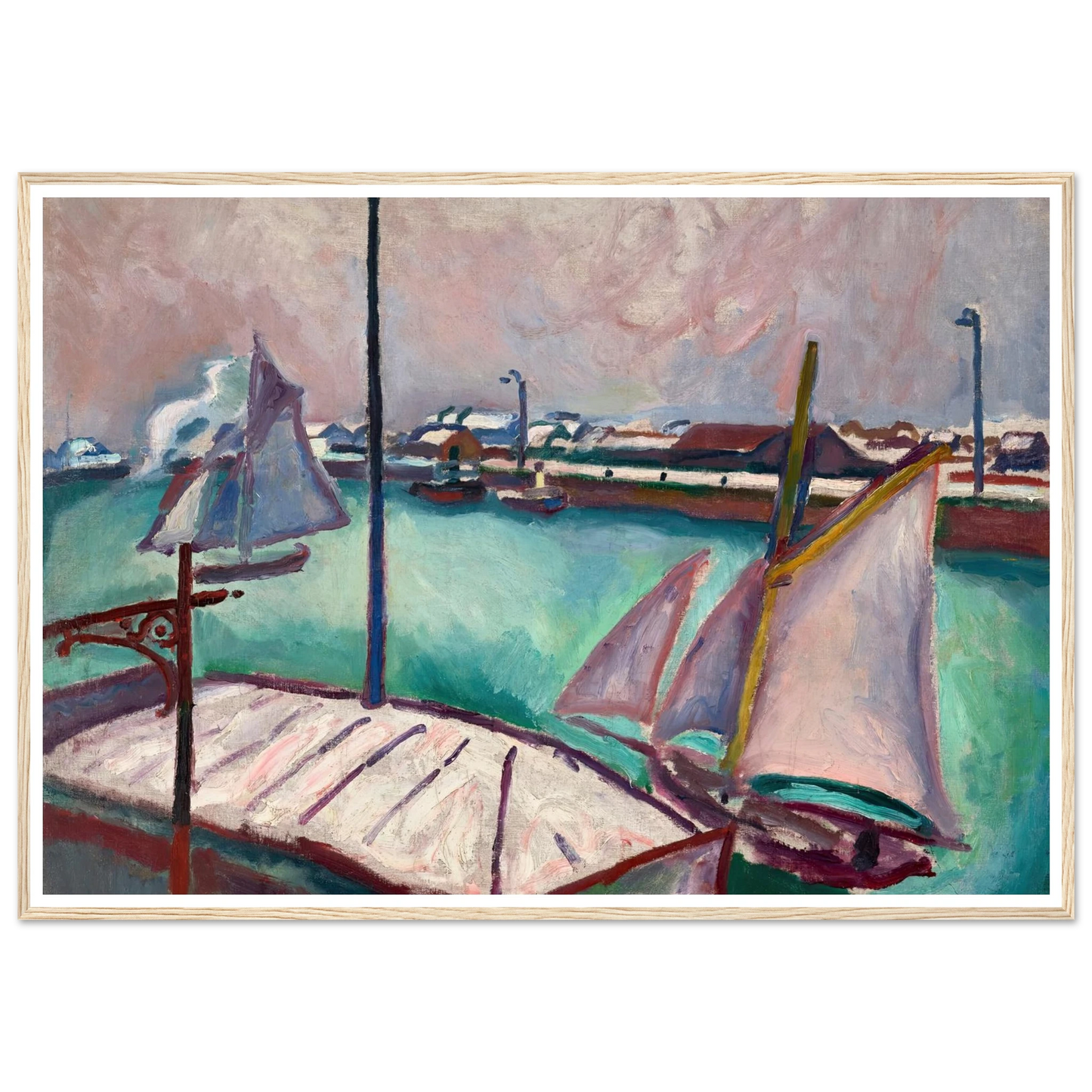 Les Barques (1906) Art Print | Raoul Dufy - Framed Poster - 30x40 cm / 12x16″ - Black frame