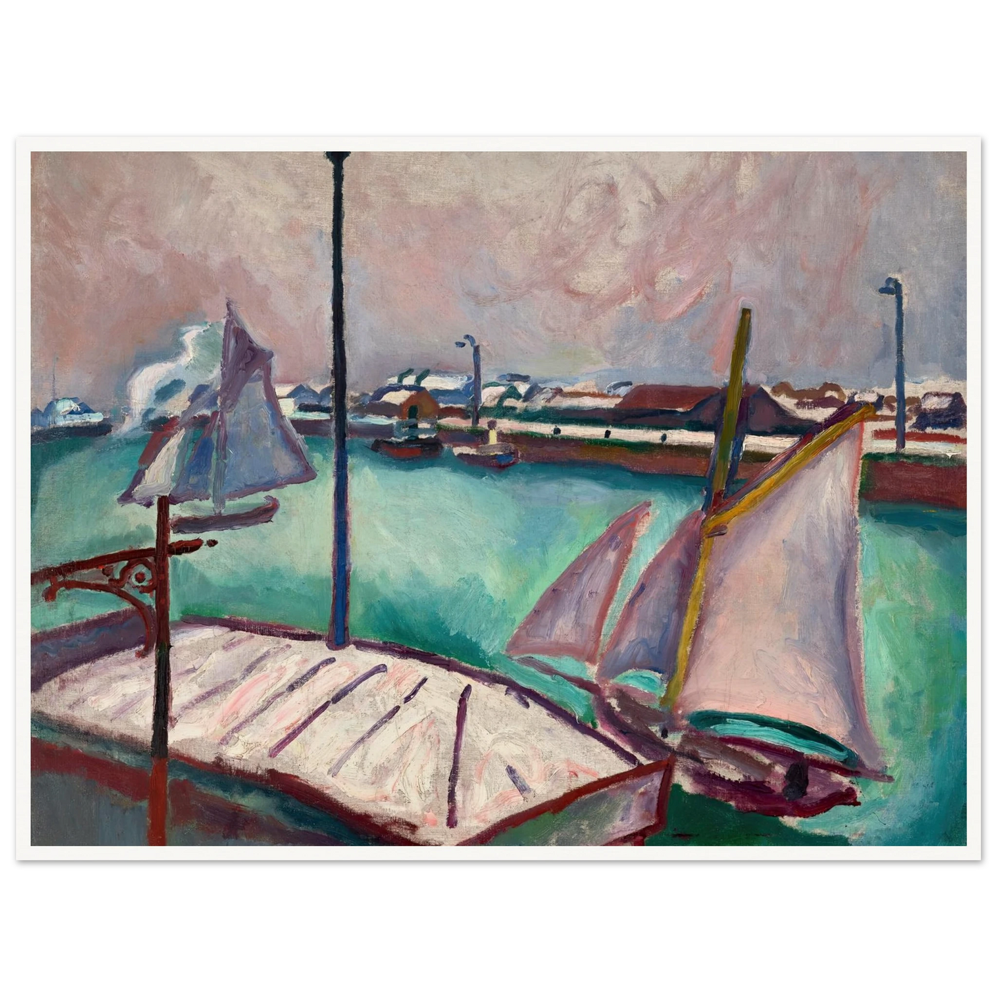 Les Barques (1906) Art Print | Raoul Dufy - Framed Poster - 30x40 cm / 12x16″ - Black frame