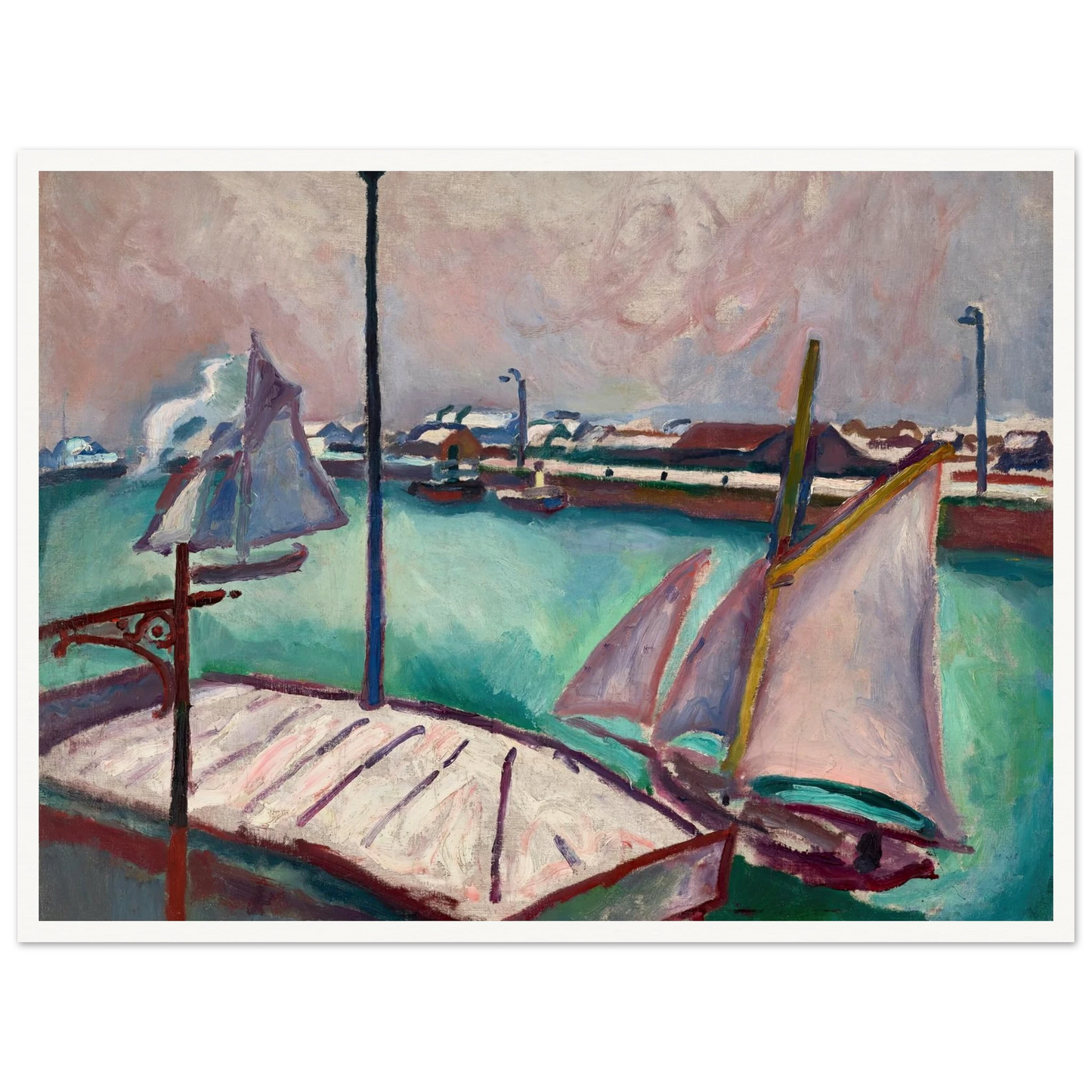 Les Barques (1906) Art Print | Raoul Dufy - Framed Poster - 30x40 cm / 12x16″ - Black frame