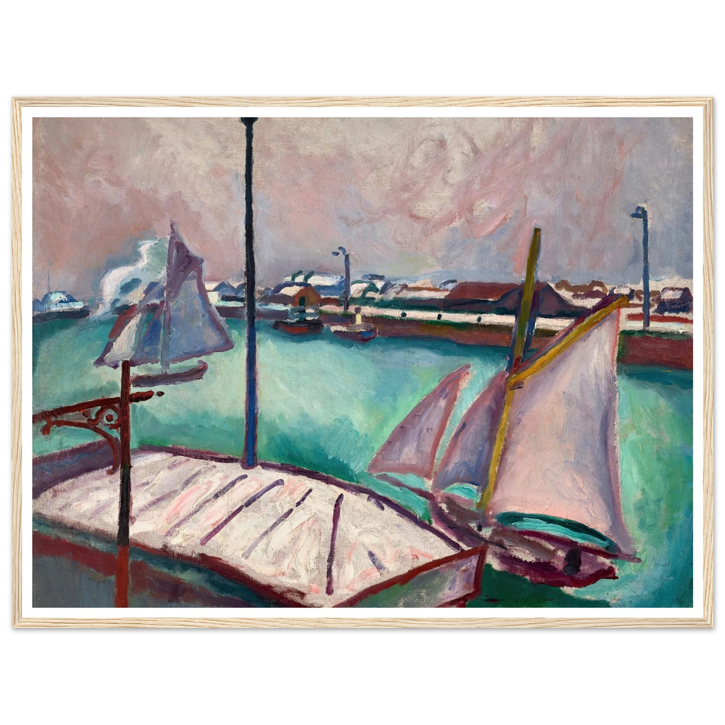 Les Barques (1906) Art Print | Raoul Dufy - Framed Poster - 30x40 cm / 12x16″ - Black frame