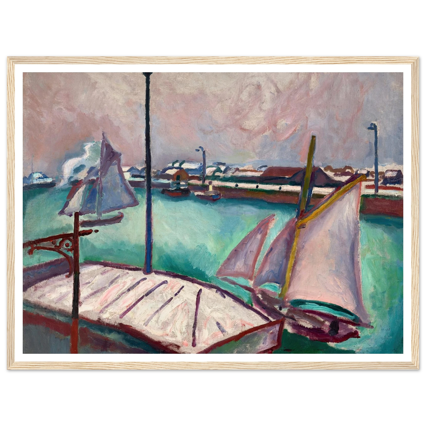 Les Barques (1906) Art Print | Raoul Dufy - Framed Poster - 30x40 cm / 12x16″ - Black frame