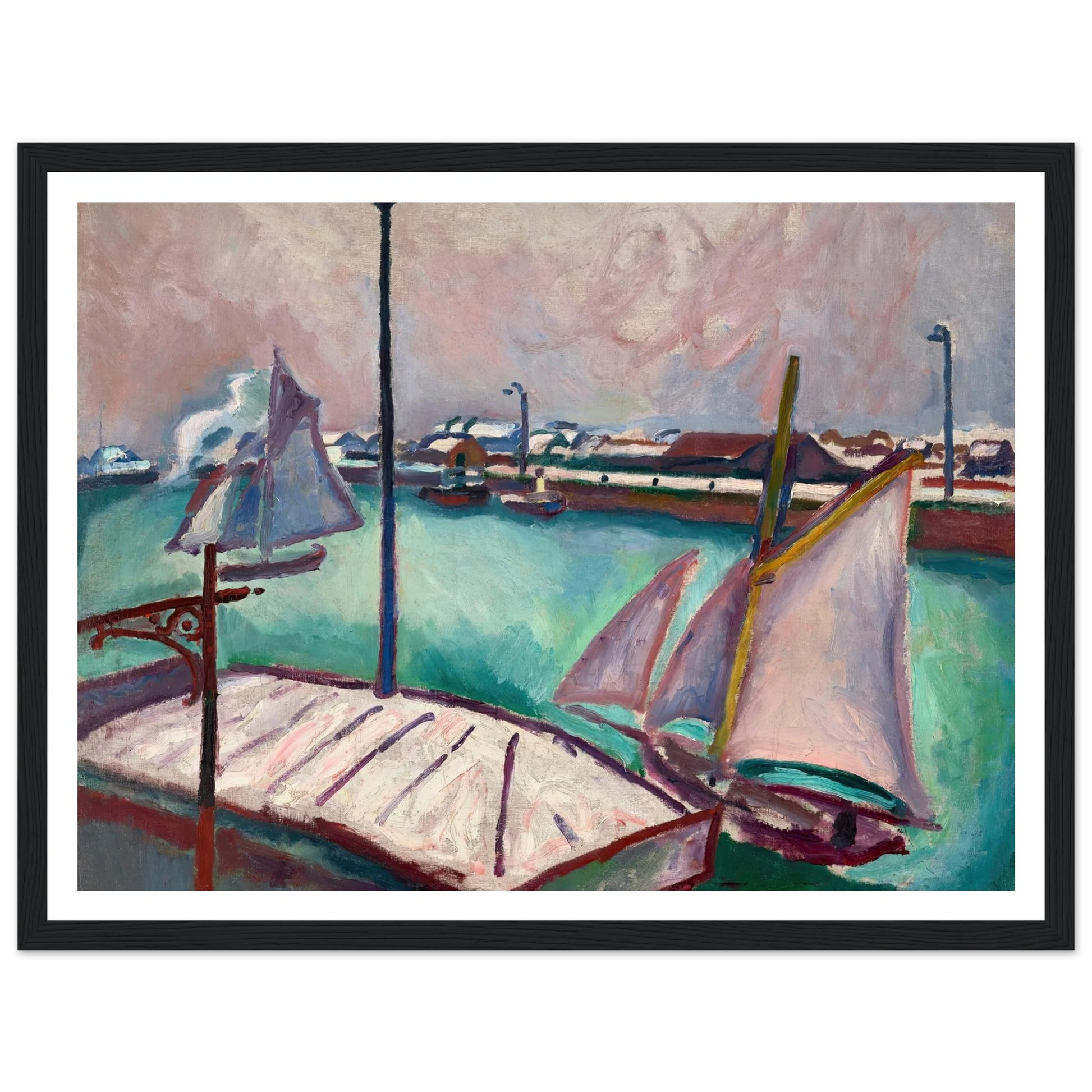 Les Barques (1906) Art Print | Raoul Dufy - Framed Poster - 30x40 cm / 12x16″ - Black frame