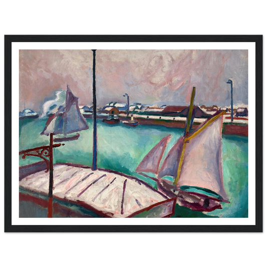 Les Barques (1906) Art Print | Raoul Dufy - Framed Poster - 30x40 cm / 12x16″ - Black frame