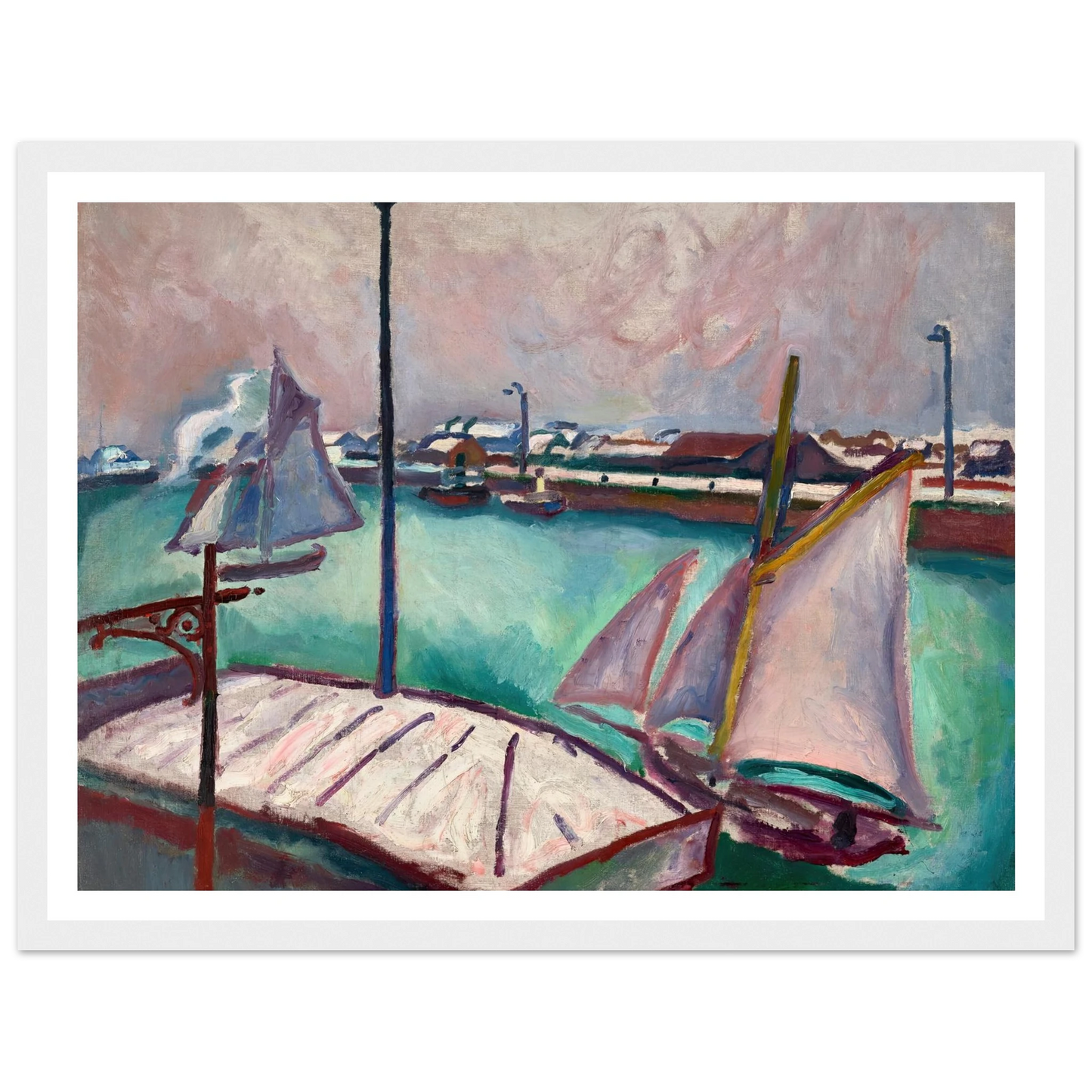 Les Barques (1906) Art Print | Raoul Dufy - Framed Poster - 30x40 cm / 12x16″ - Black frame