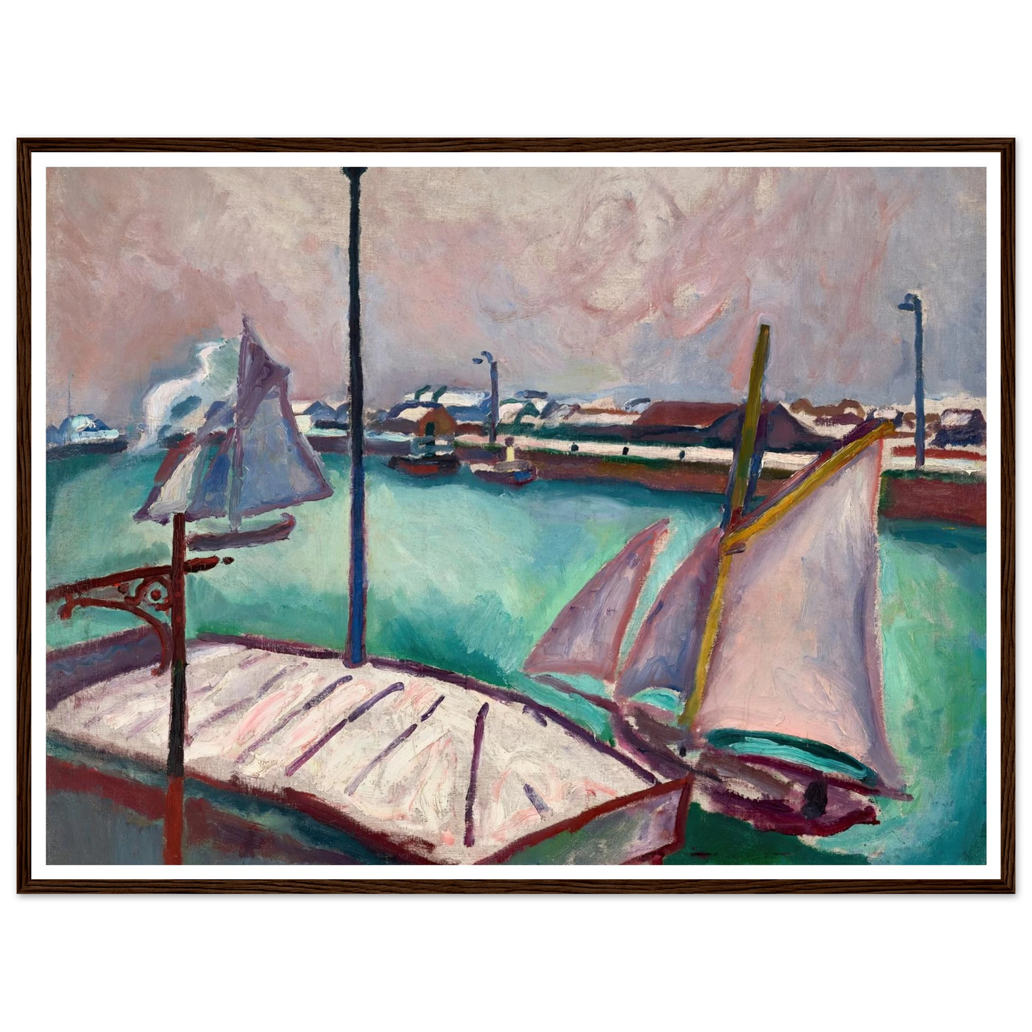 Les Barques (1906) Art Print | Raoul Dufy - Framed Poster - 30x40 cm / 12x16″ - Black frame