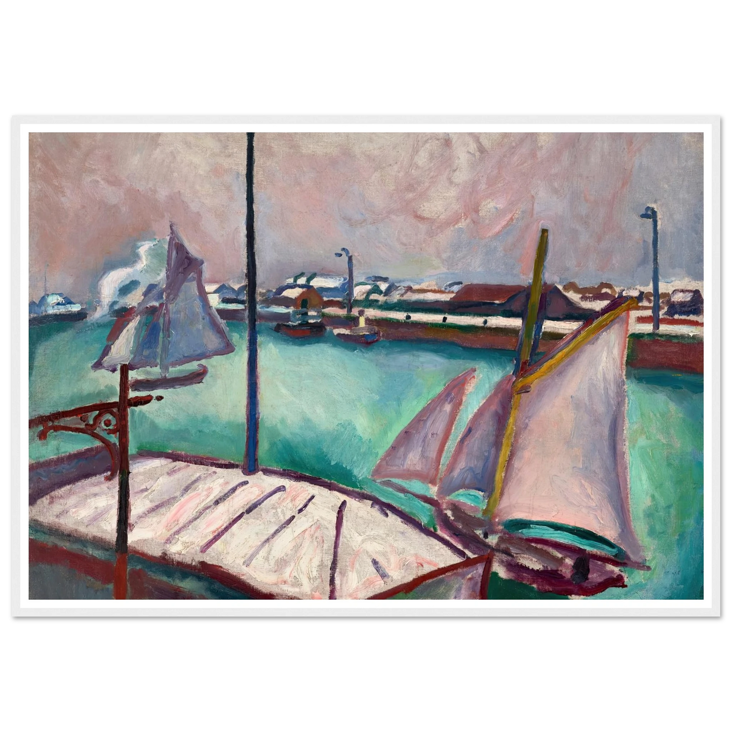 Les Barques (1906) Art Print | Raoul Dufy - Framed Poster - 30x40 cm / 12x16″ - Black frame