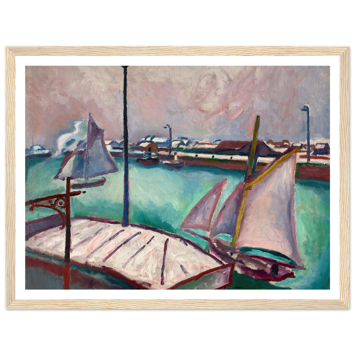 Les Barques (1906) Art Print | Raoul Dufy - Framed Poster - 30x40 cm / 12x16″ - Black frame
