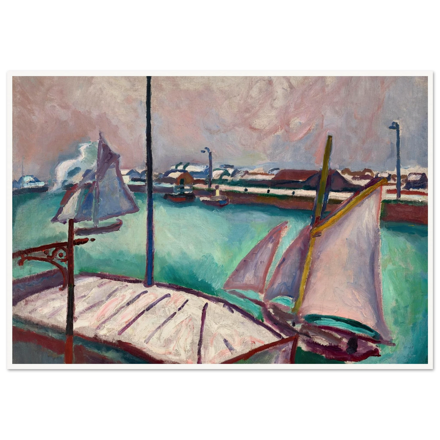 Les Barques (1906) Art Print | Raoul Dufy - Framed Poster - 30x40 cm / 12x16″ - Black frame