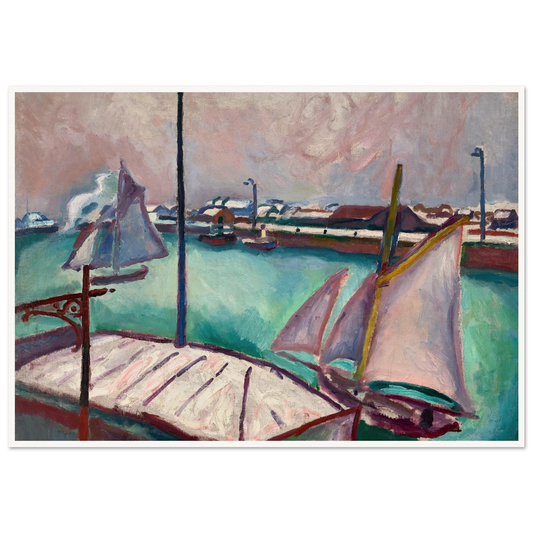 Les Barques (1906) Art Print | Raoul Dufy - Framed Poster - 30x40 cm / 12x16″ - Black frame