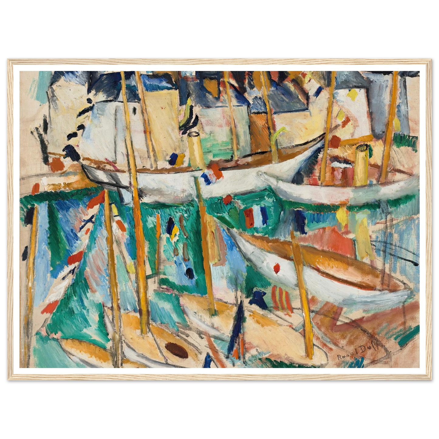 Les Bateaux (1909-1910) Art Print | Raoul Dufy - Framed Poster - 30x40 cm / 12x16″ - Black frame