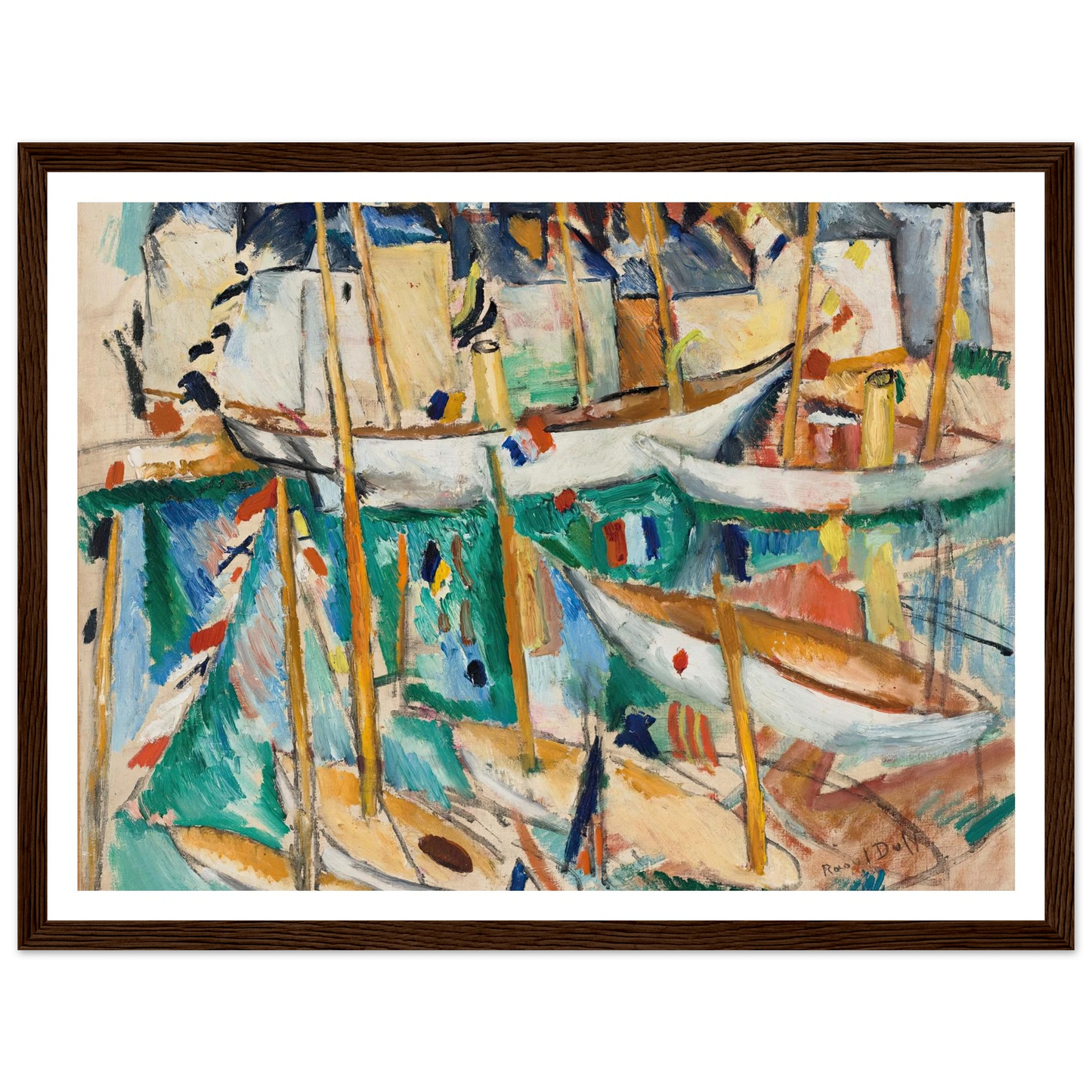 Les Bateaux (1909-1910) Art Print | Raoul Dufy - Framed Poster - 30x40 cm / 12x16″ - Black frame