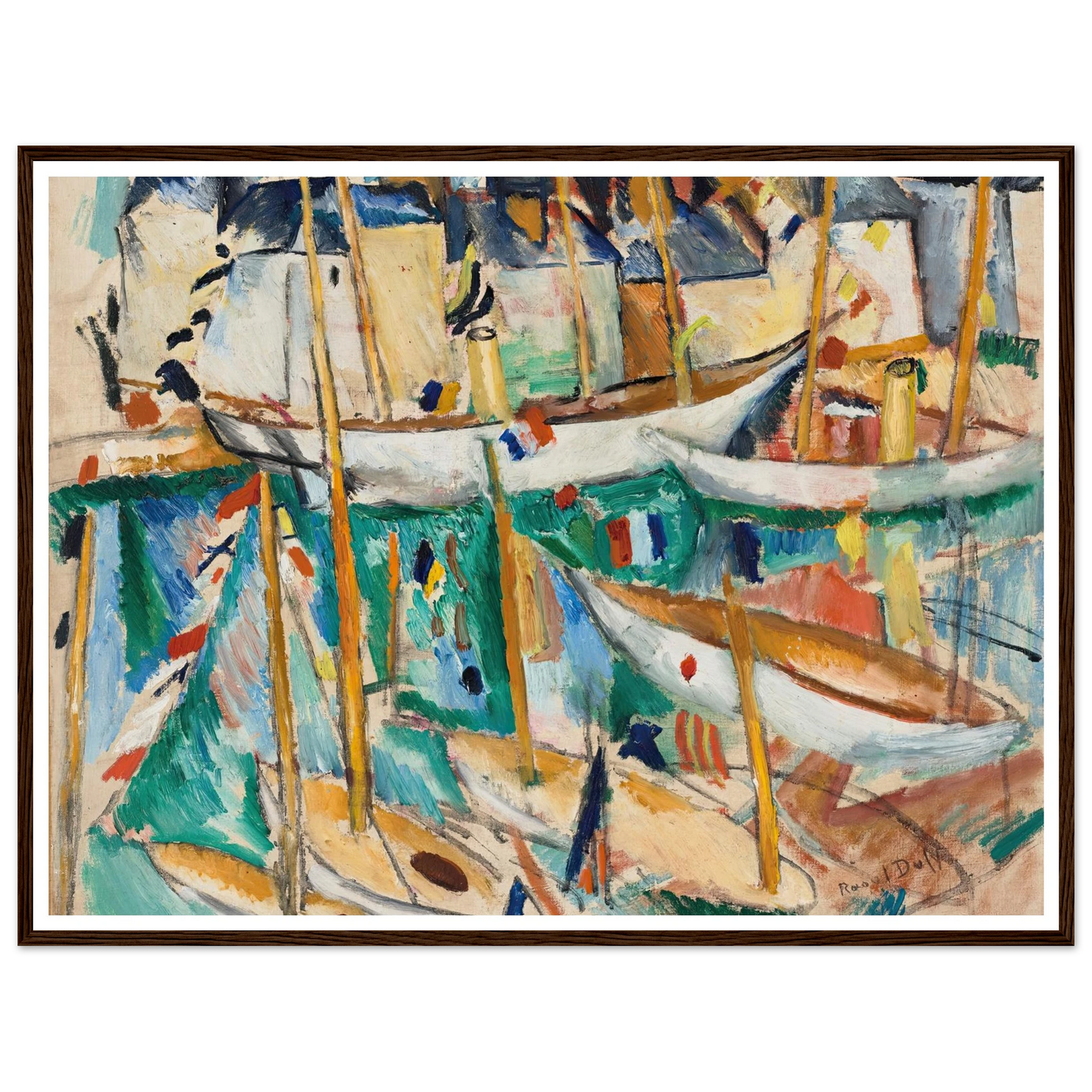 Les Bateaux (1909-1910) Art Print | Raoul Dufy - Framed Poster - 30x40 cm / 12x16″ - Black frame